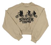 Béžová crop mikina Stranger Things H&M