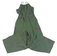Khaki kalhotový palazzo overal H&M