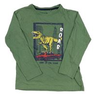 Khaki triko s dinosaurem Blue Seven
