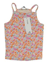 Bílý crop top s kytičkami George 