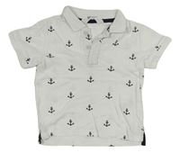 Bílé polo tričko s kotvami H&M