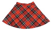 Červeno-černo-bílá kostkovaná kolová sukně H&M