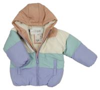 Nové - Barevně pruhovaná šusťáková zimní bunda s kapucí M&S