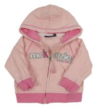 Světlerůžovo-růžová propínací mikina s logem a kapucí McKenzie 