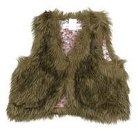 Béžovo-hnědá kožešinová podšitá vesta H&M