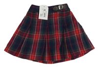 Nové - Tmavomodro-barevná kostkovaná skládaná sukně zn. Heatons