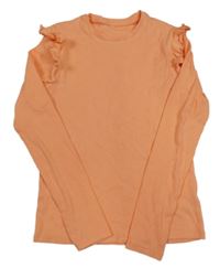 Oranžové žebrované triko s volánky George