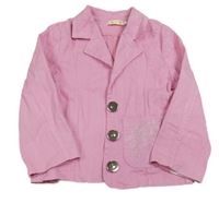 Růžový riflový žebrovaný kabátek s nápisem Lollipop 