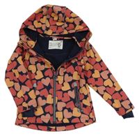 Tmavomodrá softshellová bunda se srdíčky a kapucí Dopodopo