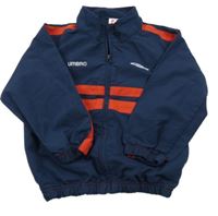 Tmavomodro-červená šusťáková bunda s logem Umbro