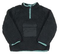 Tmavošedá huňatá mikina s klokankou Dunnes