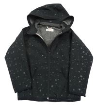 Černá softshellová bunda s hvězdičkami a odepínací kapucí H&M