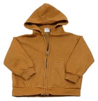 Skořicová propínací mikina s kapucí Zara 