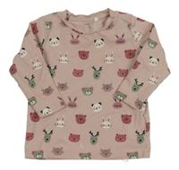 Světlerůžové triko se zvířátky Name it