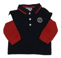 Tmavošedo-červeno-bílé polo triko Jacidi