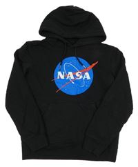 Černá mikina Nasa s kapucí 