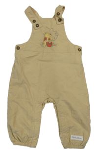 Béžové manšestrové lacláče s medvídkem Pú Disney 