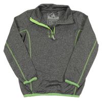 Šedá melírovaná sportovní mikina s limetkovými lemy C&A