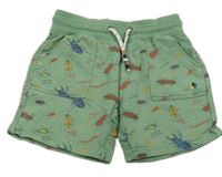 Zelené teplákové kraťasy s brouky Fat Face