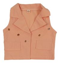 Broskvová vesta s knoflíčky 