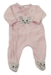 Světlerůžový sametový overal s myškou H&M