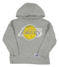 Šedá melírovaná mikina Los Angels Lakers s kapucí Primark