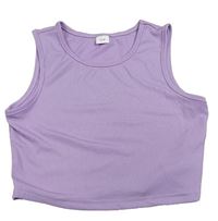 Levandulový žebrovaný crop top