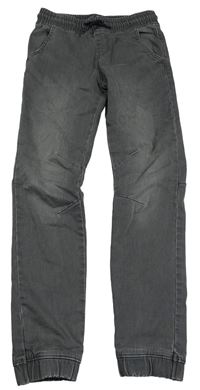 Tmavošedé cuff slim teplákové rifle Denim Co.