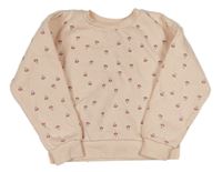 Světlerůžová crop mikina s kytičkami PRIMARK