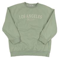 Olivová mikina s nápisy C&A