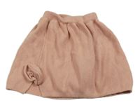 Pudrová pletená sukně s mašlí 