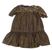 Hnědo-zlato-černé slavnostní šaty Next