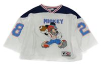 Bílo-tmavomodrý dres s Mickey a číslem H&M