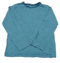 Petrolejové melírované triko Tu