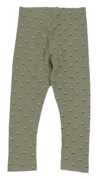 Khaki legíny s kytičkami George