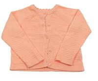 Korálový melírovaný žebrovaný pletený propínací svetr F&F