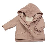 Starorůžová nepromokavá jarní bunda s kapucí Next