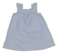 Modro-bílé pruhované krepové šaty s volánky Impidimpi