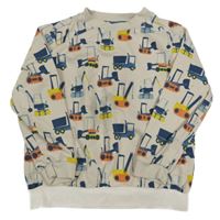 Smetanová mikina se stavebními stroji ALANA