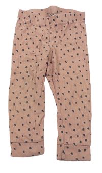 Pudrové puntíkované pyžamové kalhoty H&M