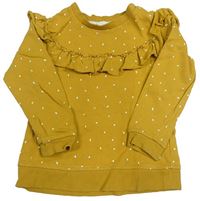 Okrová puntíkatá mikina s volánem H&M