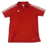 Červené sportovní funkční polo tričko s logem zn. Adidas