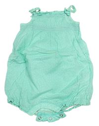 Tyrkysový puntíkatý lehký kraťasový overal H&M