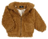 Hnědá huňatá podšitá bunda Firetrap