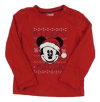 Červené triko s Mickeym s bambulí C&A