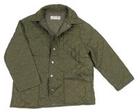 Khaki prošívaná šusťáková zateplená bunda