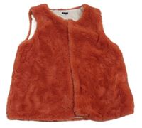 Jahodová kožešinová podšitá vesta zn. Kiabi