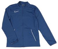 Modrá sportovní propínací funkční mikina s logem Nike