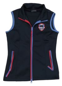 Tmavomodrá softshellová vesta s nášivkou Steads