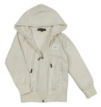 Bílá propínací mikina s nášivkou a kapucí Dolce&Gabbana